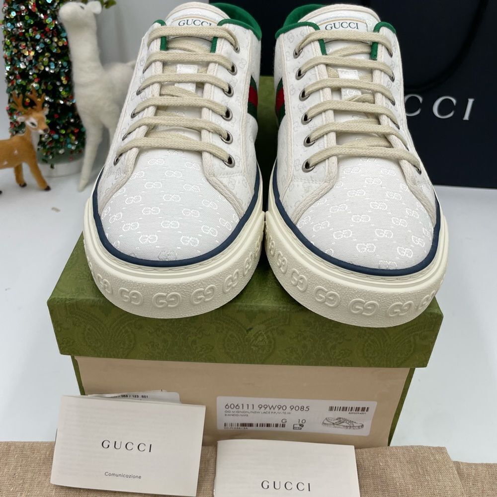 Men’s Gucci tennis 1977 low top mini GG sneakers size 10 made in Italy - Picture 3 of 7
